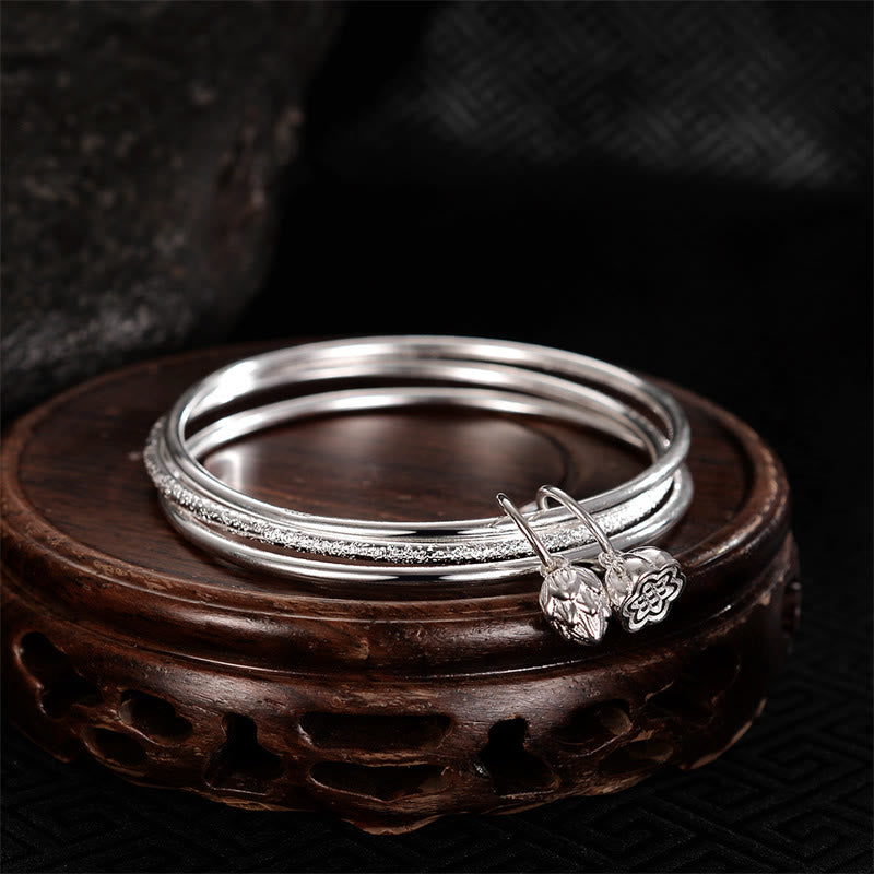 Buddha Stones Lotus Flower Pod White Copper New Beginning Bracelet Bangle - 62MM - image 0