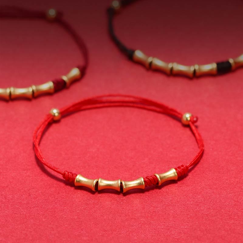 Buddha Stones 925 Sterling Silver Bamboo Design Protection Luck Braided Bracelet - image 0