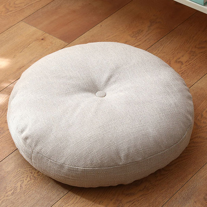 Buddha Stones Lotus Simple Pattern Linen Meditation Seat Cushion Home Living Room Decoration - Detachable - Approx. 40cm × 10cm (slight variation possible) - Beige - image 7