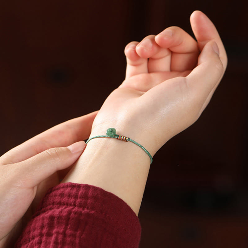 Buddha Stones Tibetan Handmade Green Aventurine Luck Protection Braided Rope Bracelet - image 3