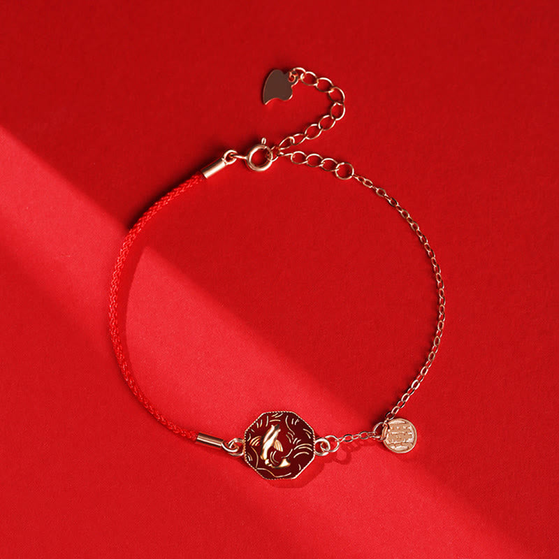 Buddha Stones 925 Sterling Silver Luck Koi Fish Color Change Wealth Handcrafted Braided Bracelet - Red Rope Chain Bracelet(Wrist Circumference 14-16cm) - image 13