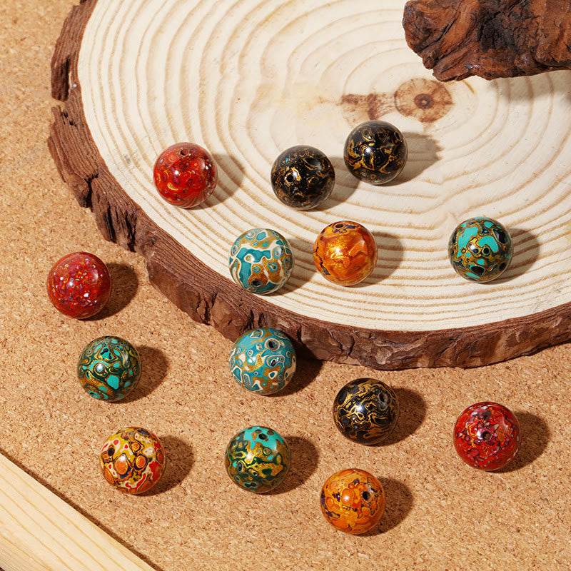 Buddha Stones Natural Multicolored Lacquer Beads Calm Bracelet - image 2