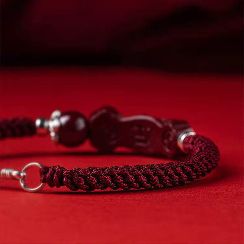 Buddha Stones Handcrafted PiXiu Cinnabar Wealth Luck Braided Bracelet - image 10