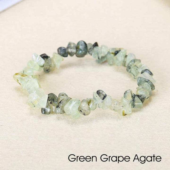 Natural Irregular Shape Crystal Stone Warmth Soothing Bracelet - Green Grape Agate(Wrist Circumference: 15-16cm) - image 52