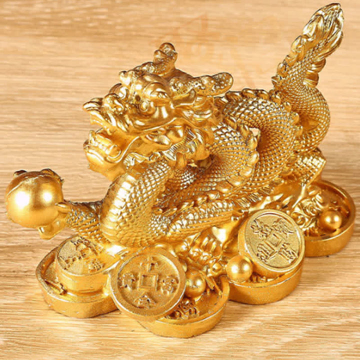 Buddha Stones Feng Shui Dragon Copper Coin Wealth Success Luck Decoration - image 3
