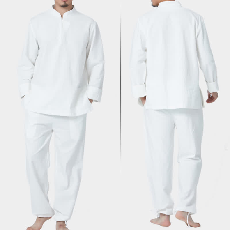 Buddha Stones Spiritual Zen Meditation Yoga Prayer Practice Cotton Linen Clothing Men's Set - image 13