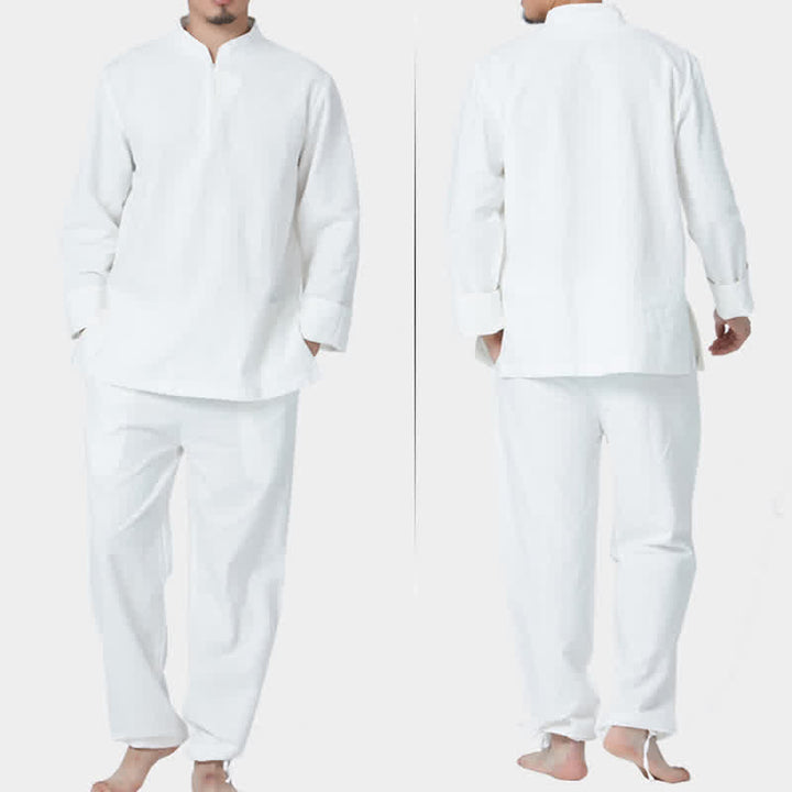 Buddha Stones Spiritual Zen Meditation Yoga Prayer Practice Cotton Linen Clothing Men's Set - image 13