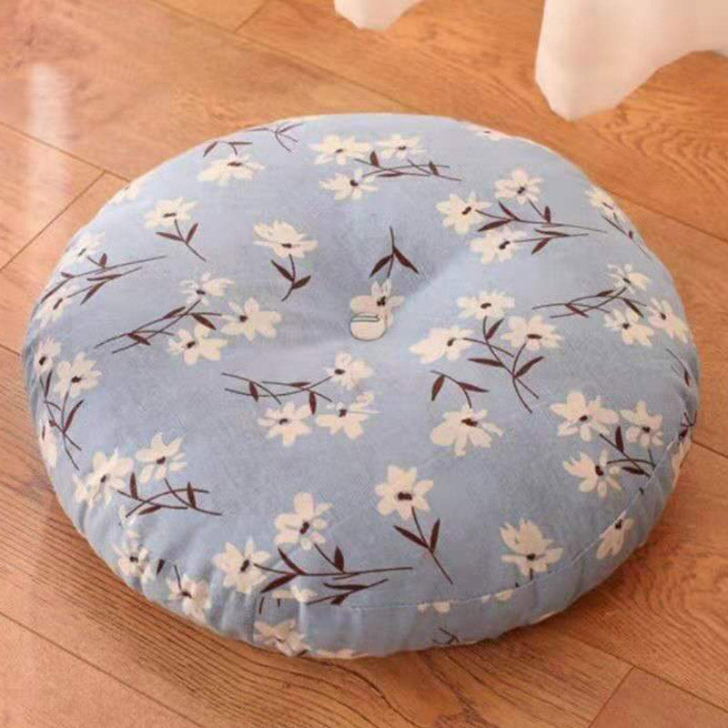 Buddha Stones Lotus Simple Pattern Linen Meditation Seat Cushion Home Living Room Decoration - Detachable - Approx. 40cm × 10cm (slight variation possible) - LightCyan - image 25