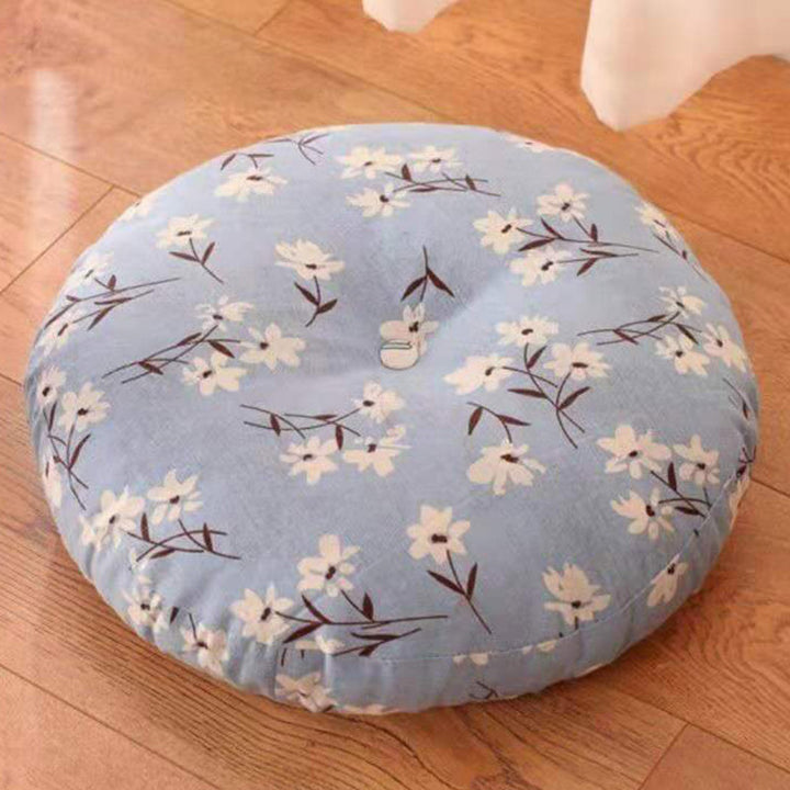 Buddha Stones Lotus Simple Pattern Linen Meditation Seat Cushion Home Living Room Decoration - Detachable - Approx. 40cm × 10cm (slight variation possible) - LightCyan - image 25