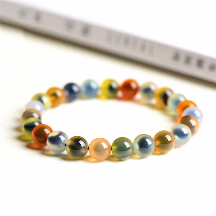 Buddha Stones Natural Colorful Candy Agate Harmony Strength Bead Bracelet - Colorful Candy Agate - 10mm(19 Beads) - image 10