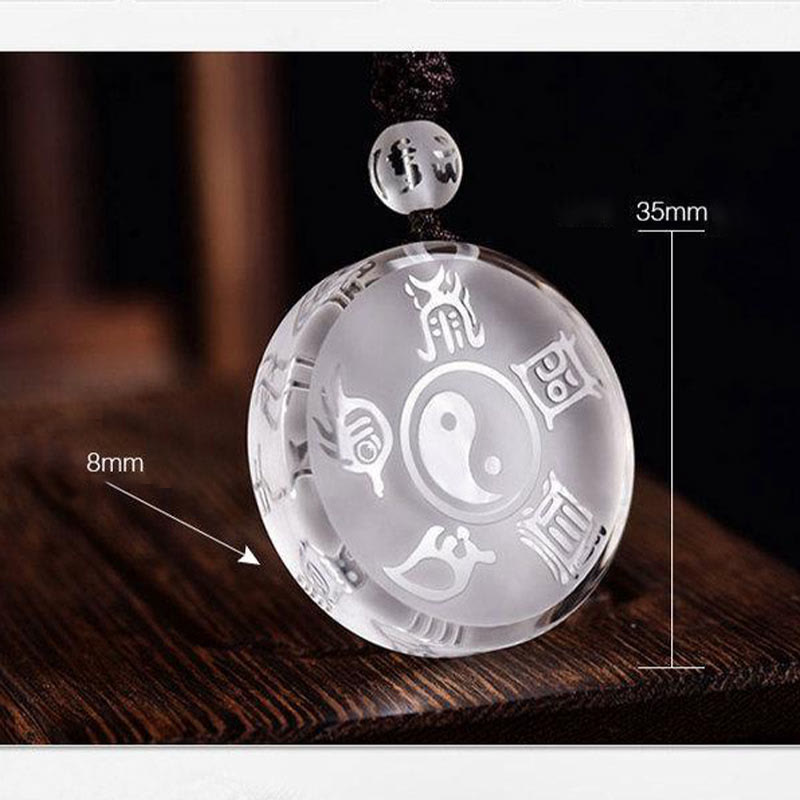 Buddha Stones Taoism Five Sacred Mountains Yin Yang Symbol Liuli Crystal Balance Necklace Pendant Key Chain - image 7