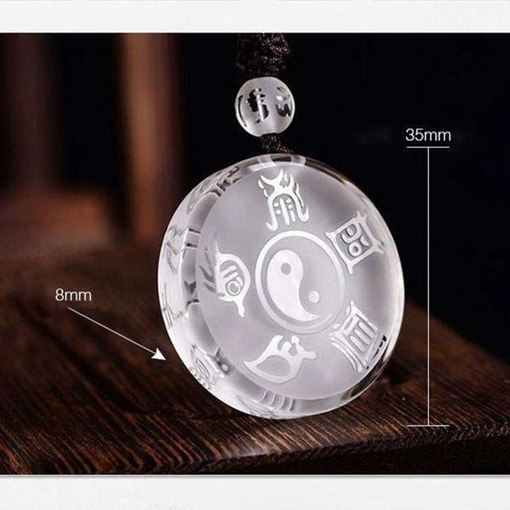 Buddha Stones Taoism Five Sacred Mountains Yin Yang Symbol Liuli Crystal Balance Necklace Pendant Key Chain - image 7