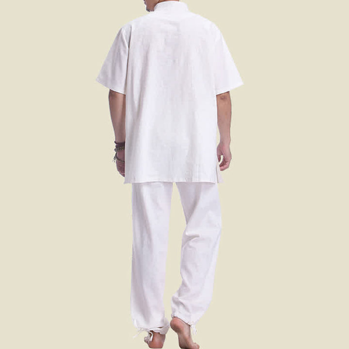 Buddha Stones Spiritual Zen Meditation Prayer Practice Cotton Linen Clothing Men's Set - image 10