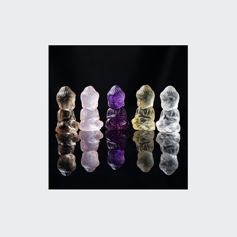 Buddha Stones Various Crystal Amethyst Pink Crystal White Crystal Citrine Buddha Carved Spiritual Healing Necklace Pendant Decoration - image 20