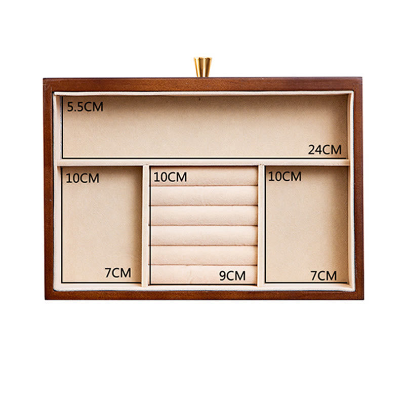 Buddha Stones Retro Solid Wood Jewelry Box Jewelry Storage Box With Drawer - image 17