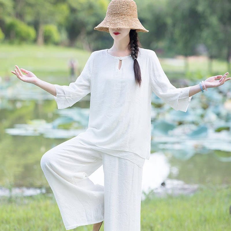 Tai Chi Meditation Prayer Zen Spiritual Morning Practice Clothing Women's Set - image 8