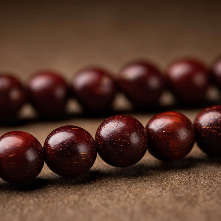 Buddha Stones Tibetan Small Leaf Red Sandalwood Lotus Cinnabar Sachet Protection Tassel Car Hanging Decoration - image 9