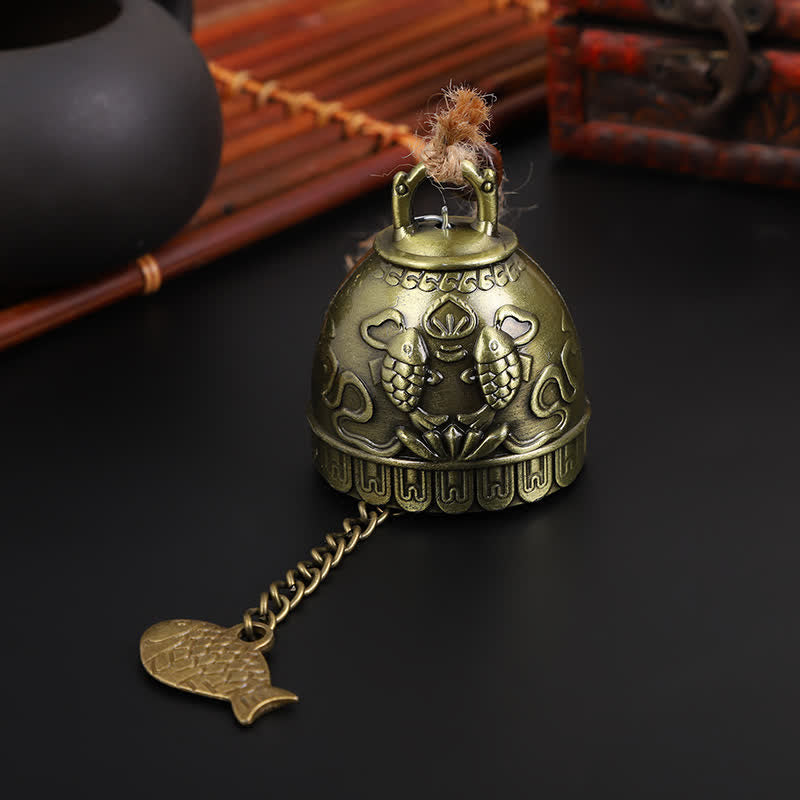 Buddha Stones Feng Shui Buddha Koi Fish Dragon Elephant Wind Chime Bell Luck Wall Hanging Decoration - Koi Fish - image 4