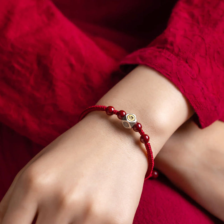 Buddha Stones 925 Sterling Silver Chinese Zodiac Cinnabar Calm Bracelet - image 9
