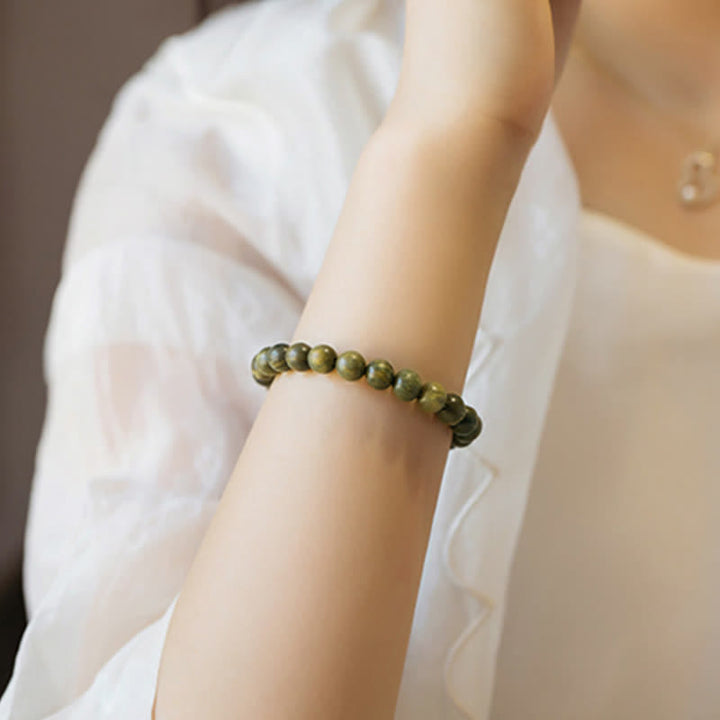 Buddha Stones Tibetan Green Sandalwood Soothing Cure Bracelet - image 8