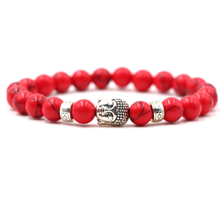 Buddha Stones Purple Agate Protection Bracelet - Red Turquoise - image 2