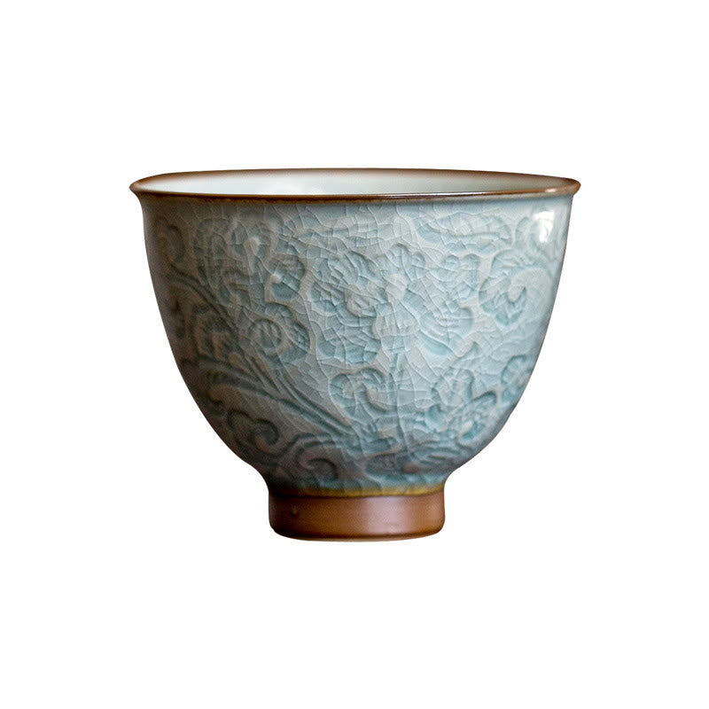 Buddha Stones Lotus Carved Ceramic Teacup Kung Fu Tea Cup - image 6