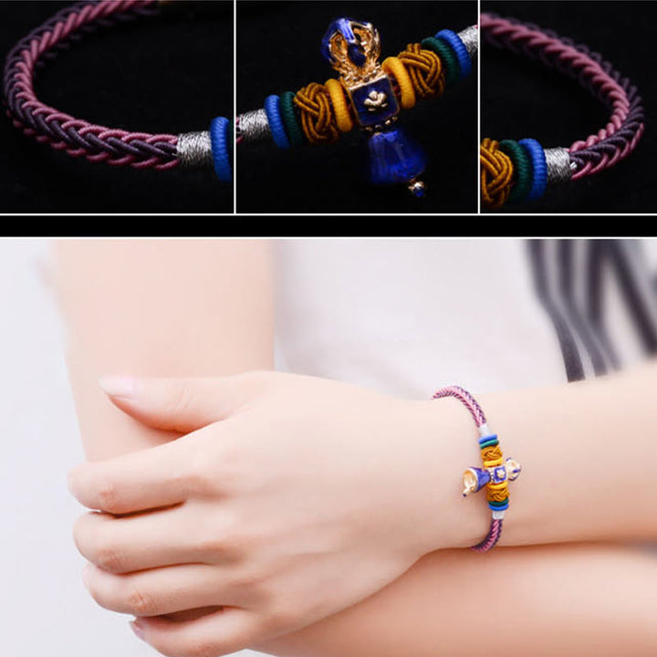 Buddha Stones Tibetan Handmade Dorje Vajra Strength Eight Threads String Bracelet - image 6