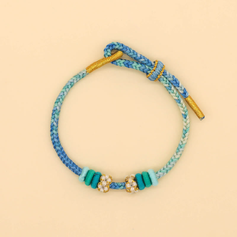 Buddha Stones Handmade Eight Thread Peace Knot Peach Blossom Knot Luck Rope Braided Bracelet - image 10