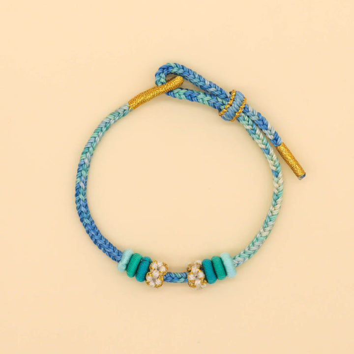 Buddha Stones Handmade Eight Thread Peace Knot Peach Blossom Knot Luck Rope Braided Bracelet - image 10