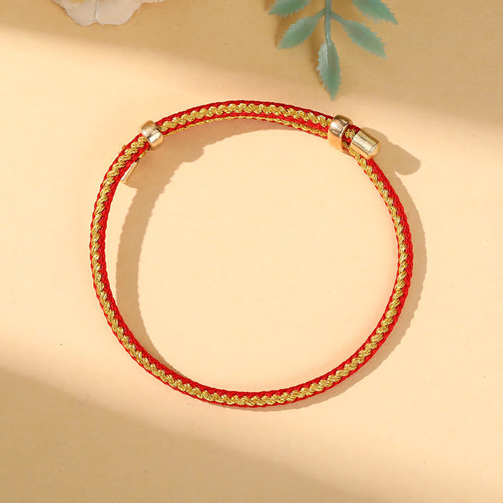Buddha Stones Colorful Rope Zongzi Pattern Luck Handmade Child Adult Bracelet - Golden Red Rope(Wrist Circumference 12-20cm) - image 25