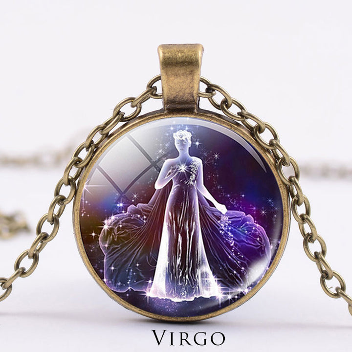 12 Constellations of the Zodiac Moon Starry Sky Protection Blessing Necklace Pendant - image 28
