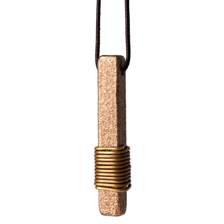 Buddha Stones Vintage Textured Design Copper Wealth Necklace Pendant - image 13