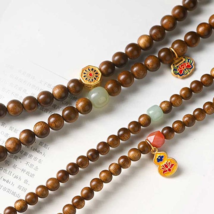 Buddha Stones Tibetan Rosewood Protection Calm Bracelet Mala - image 17