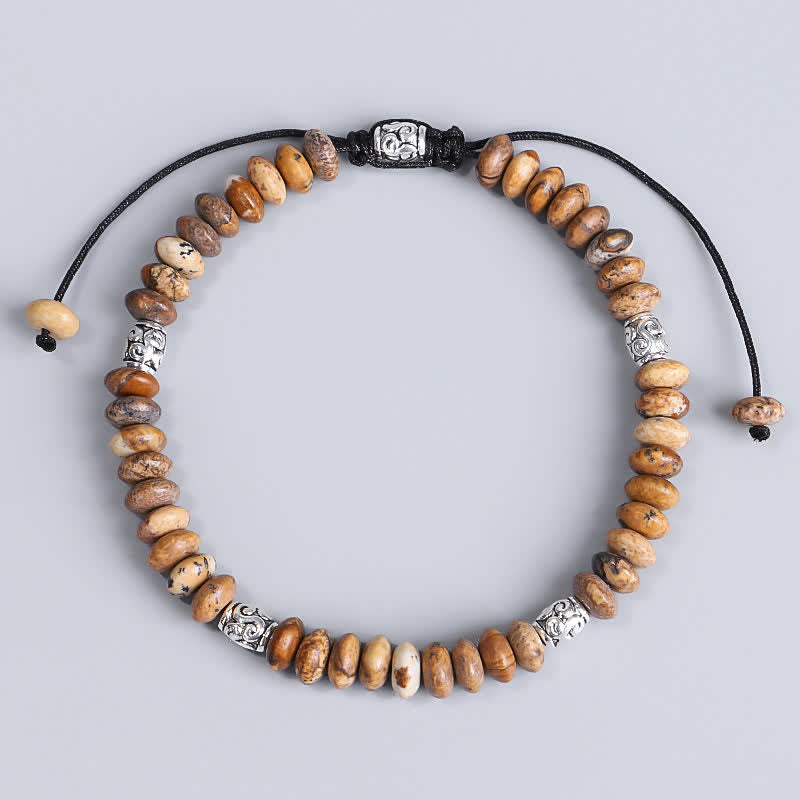 Buddha Stones Picture Jasper Positive Beads String Bracelet - image 6