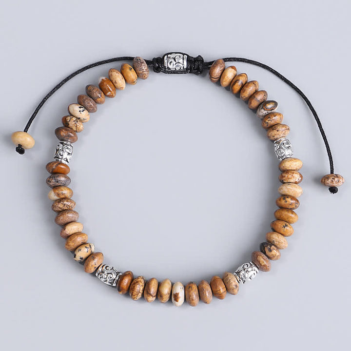 Buddha Stones Picture Jasper Positive Beads String Bracelet - image 6