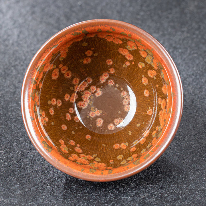 Buddha Stones Blooming Flowers Pattern Chinese Jianzhan Kiln Change Ceramic Teacup Kung Fu Tea Cup Bowl - 12.4cm*7.4cm*330ml - image 0