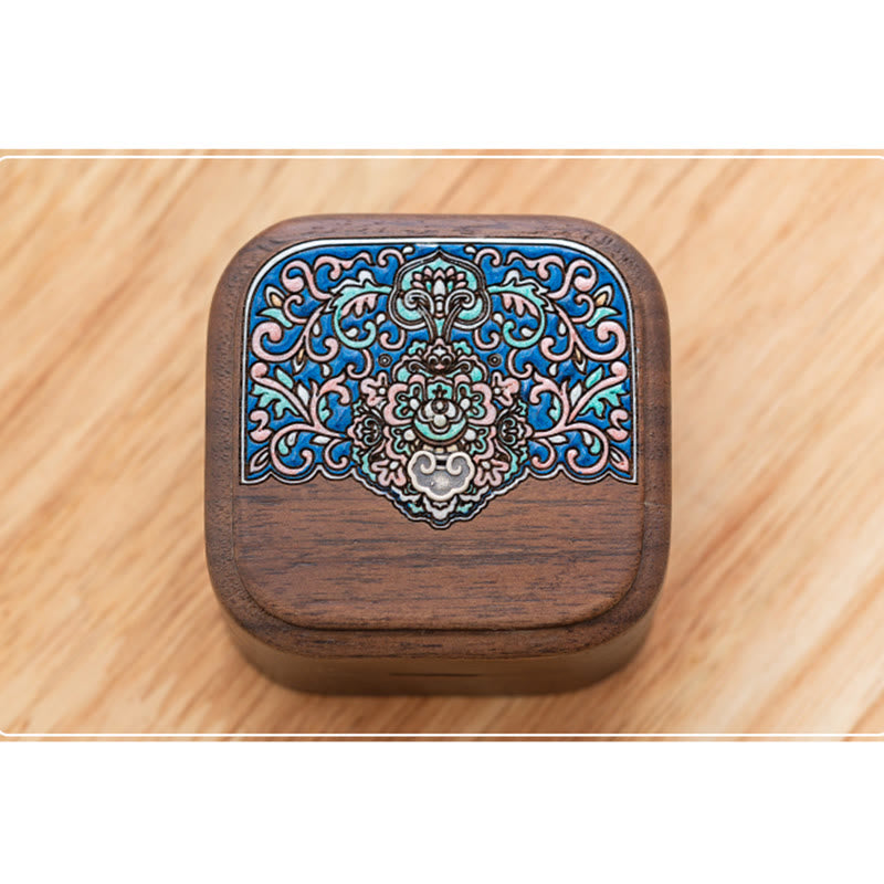 Retro Handmade Black Walnut Wood Ring Jewelry Storage Box Leaf Wooden Gift Box - image 8