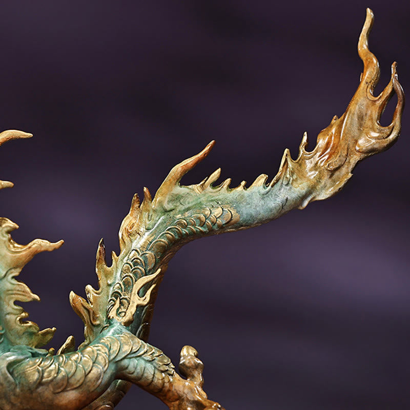 Buddha Stones Year Of The Dragon Auspicious Dragon Brass Copper Luck Success Office Decoration - image 6