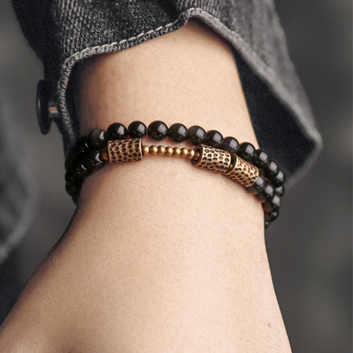 Buddha Stones Rainbow Obsidian Copper Love Double Wrap Bracelet - image 9