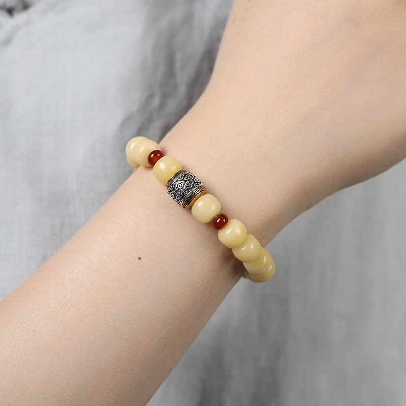 Buddha Stones Bodhi Seed Auspicious Cloud Fu Character Bead Peace Bracelet - image 6