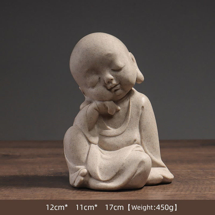 Buddha Stones Tibetan Meditation Buddha Monk Blessing Serenity Resin Home Decoration - image 5