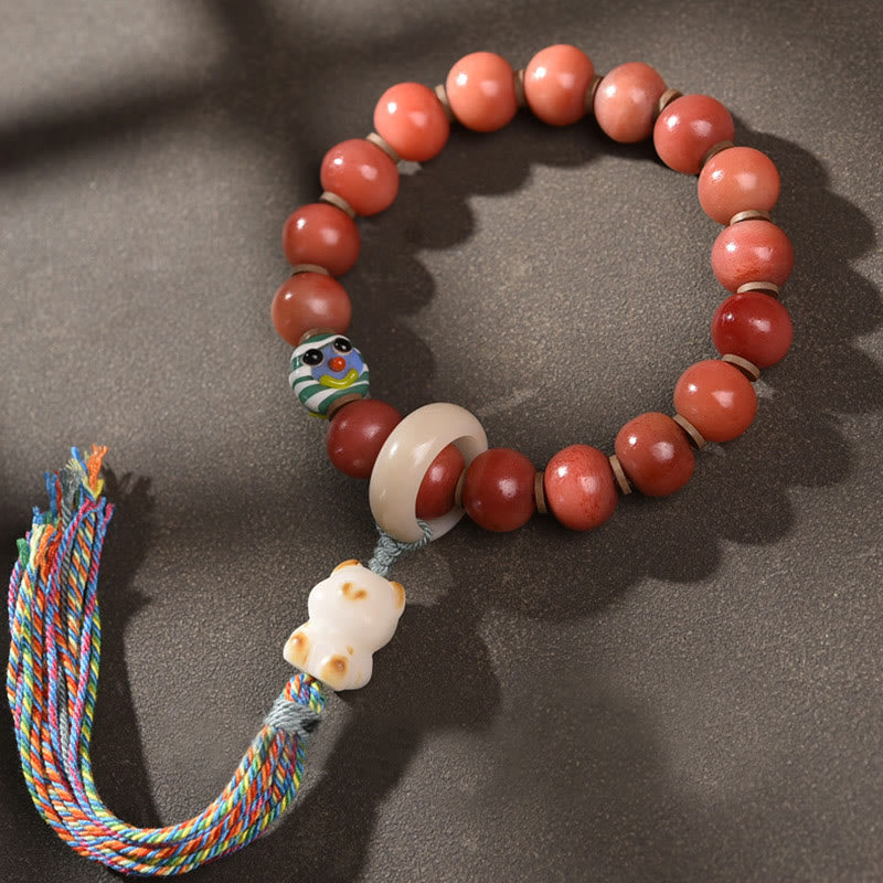 Buddha Stones Tibetan Natural Camel Bone Dzi Bead Bodhi Seed Charm Luck Bracelet - Camel Bone&Bodhi Seed Charm(Wrist Circumference 15-16cm) - image 2