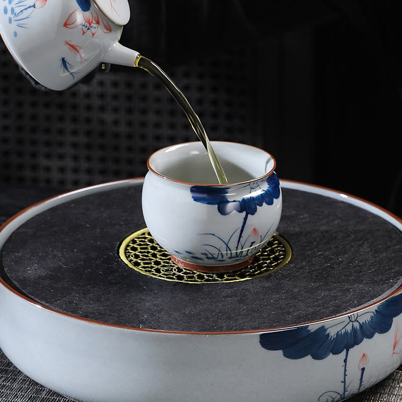 Buddha Stones Lotus Flower Leaf Bamboo Ceramic Teacup Kung Fu Tea Cups - image 14