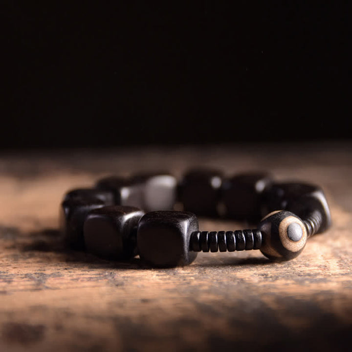 Buddha Stones Tibetan Ebony Wood Dzi Bead Strength Bracelet - image 6