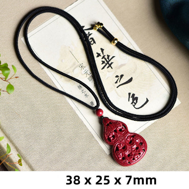 Buddha Stones Laughing Buddha Yin Yang Chinese Zodiac Gourd Natural Cinnabar Blessing Necklace Pendant - image 26