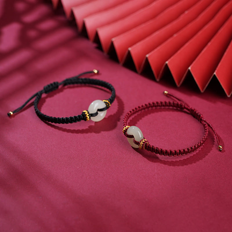 Buddha Stones Peace Buckle Jade Abundance Braided Bracelet - image 6