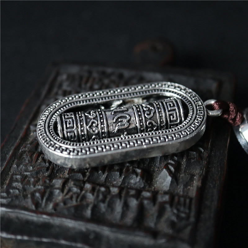 Buddha Stones Tibet Om Mani Padme Hum Prayer Wheel Peace Rotatable Car Hanging Decoration - image 2