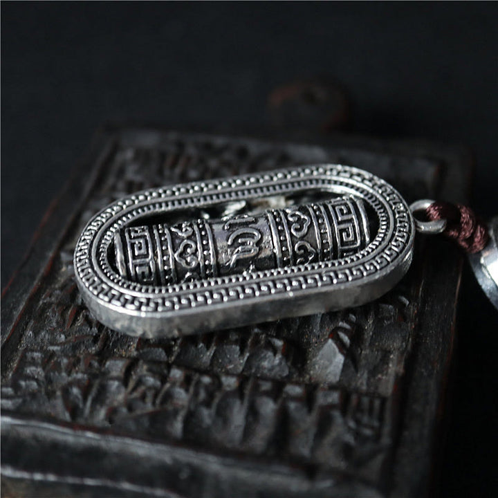 Buddha Stones Tibet Om Mani Padme Hum Prayer Wheel Peace Rotatable Car Hanging Decoration - image 2