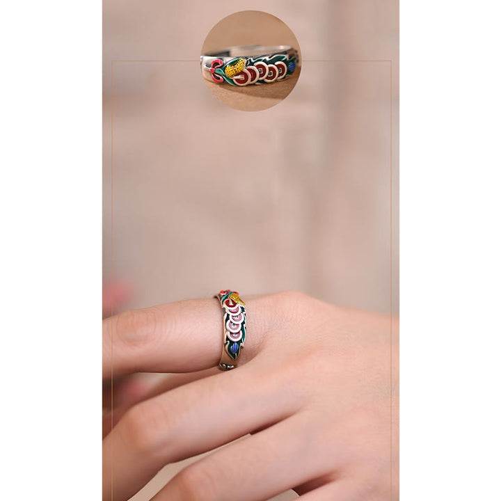 Buddha Stones Feng Shui Five Emperor Coins Wealth Ring - image 10