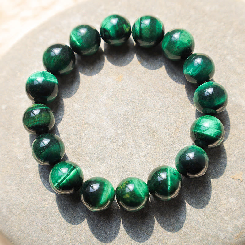Buddha Stones Tiger Eye Growth Healing Energy Bracelet - Tiger Eye - 12mm - image 0